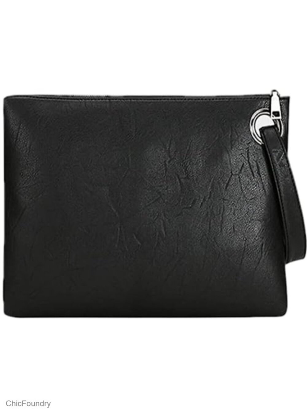 Oversize Envelope Clutch Wristlet PU Leather Evening Bag